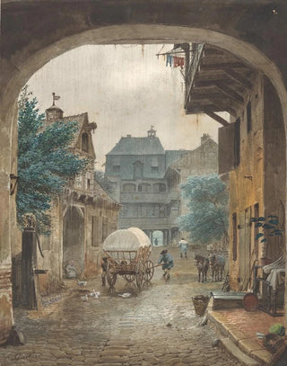 Eduard Gaertner - View into the Courtyard of an Inn at Colmar.webp