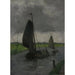 van een waterweg met zeilboten - Eduard Karsen — ingelijst kunstwerk aan de muur