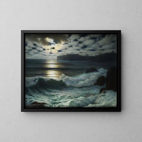 Dubrovnik in moonlight - Eduard Kasparides — framed artwork on a wall