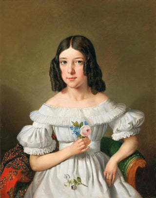 Eduard Klieber - Portrait of a Girl with Rose.webp
