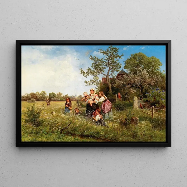 A Spring Landscape - Eduard Leonhardi — framed artwork on a wall