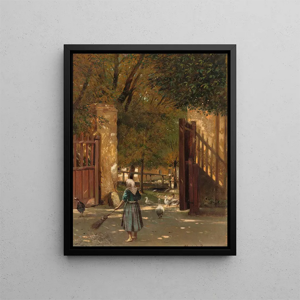 Eduard Majsch - Sweeping the Courtyard.webp