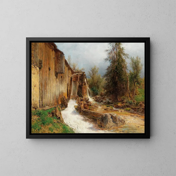 Moulin à Spital-Pyhrn - Eduard Peithner von Lichtenfels — framed artwork on a wall