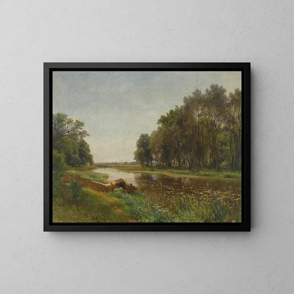 The march near Lundenburg - Eduard Peithner von Lichtenfels — framed artwork on a wall
