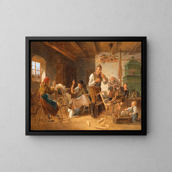 Busy Family Life - Eduard Ritter — framed artwork on a wall
