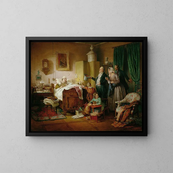 The sick musician - Eduard Ritter — framed artwork on a wall