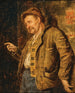 Een vrolijk boswachter - Eduard von Grützner — weergave van het kunstwerk