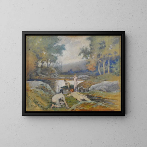 Women bathing - Eduardo Sivori — framed artwork on a wall