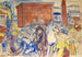 Paardenkoppeling op een bouwplaats - Edvard Munch — weergave van het kunstwerk