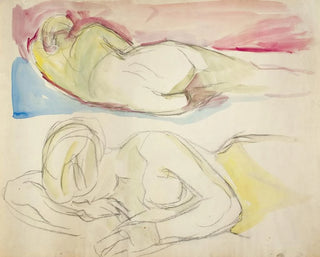 Twee liggende naakten - Edvard Munch — weergave van het kunstwerk