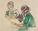 Twee vrouwen aan de tafel - Edvard Munch — weergave van het kunstwerk