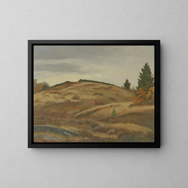 Autumn Fields - Edward Bruce — framed artwork on a wall