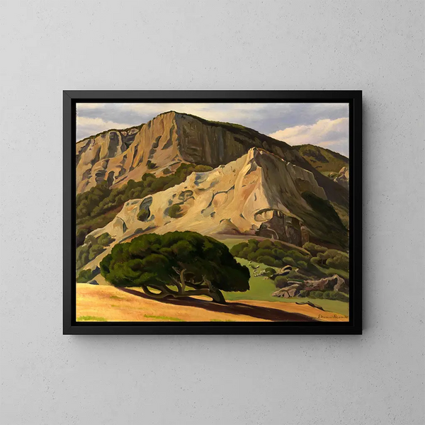 Oaks and Rocks in San Luis Obispo - Edward Bruce — framed artwork on a wall