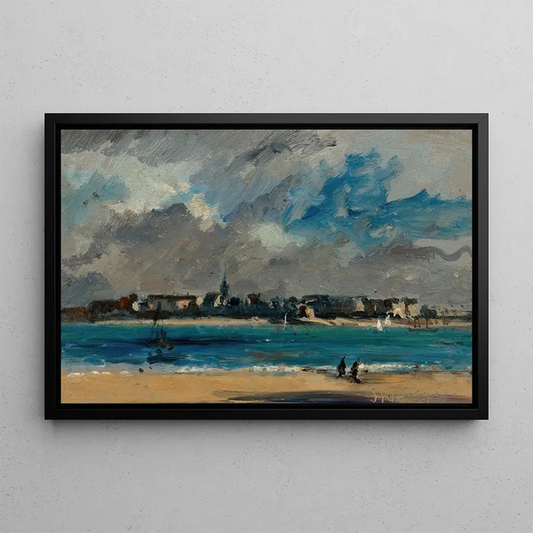 Vue de la ville à travers l'eau - Edward Darley Boit — framed artwork on a wall