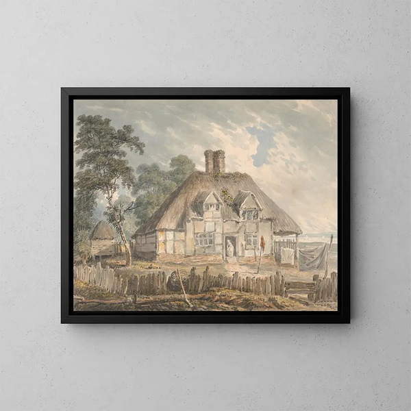 A cottage near Southampton - Edward Dayes — framed artwork on a wall