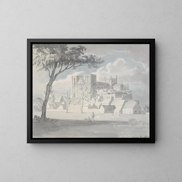 Minster of Ripon Painting - Edward Dayes — framed artwork on a wall
