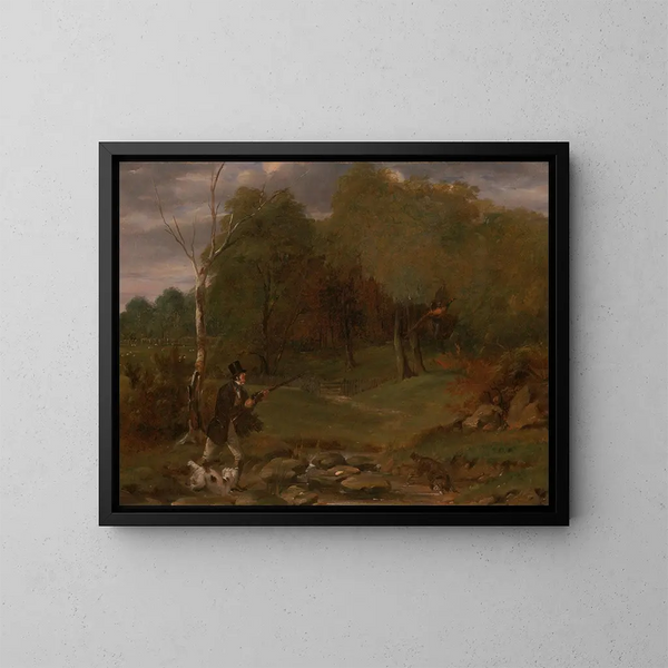 Shooting at the pheasant - Edward Duncan — framed artwork on a wall