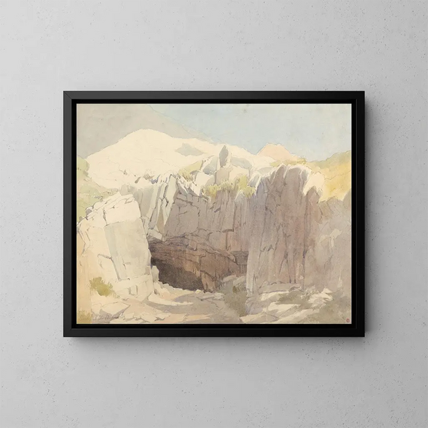 Study of the Rocks at Mumbles - Edward Duncan — framed artwork on a wall