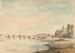 Landschap met rivier en brug - Edward Francis Burney — weergave van het kunstwerk