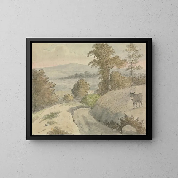 View in Surrey - Edward Francis Burney — framed artwork on a wall