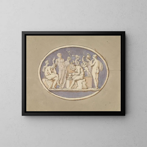 Vulcain et les dieux et déesses - Edward Francis Burney — framed artwork on a wall