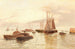 Boten op een rustige zee - Edward Henry Eugene Fletcher — weergave van het kunstwerk