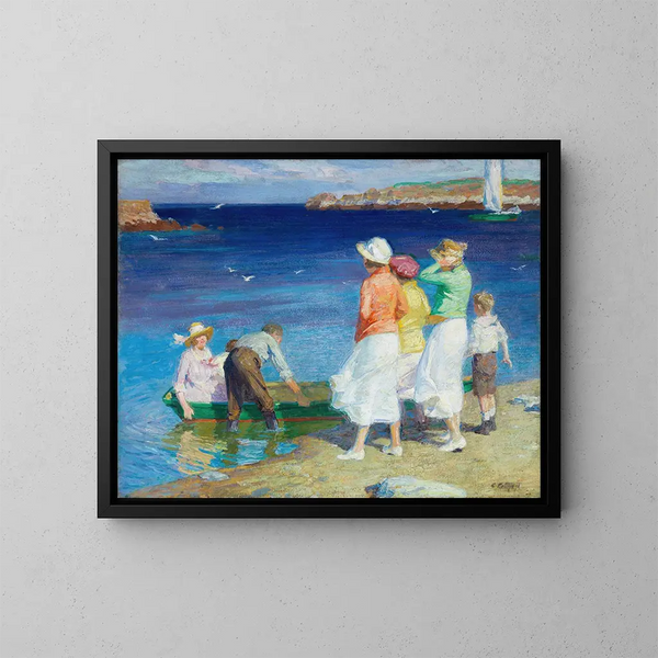 A boat outing - Edward Henry Potthast — framed artwork on a wall
