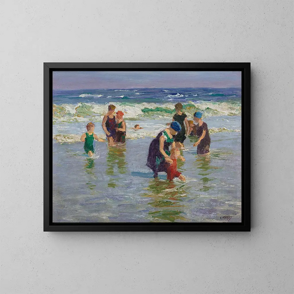 Bathers - Edward Henry Potthast — framed artwork on a wall