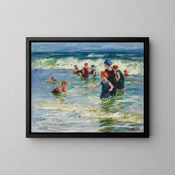 Beach Scene - Edward Henry Potthast — framed artwork on a wall
