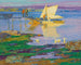 Bateau aan de kade - Edward Henry Potthast — weergave van het kunstwerk