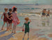 Kinderen aan de rand van de zee - Edward Henry Potthast — weergave van het kunstwerk
