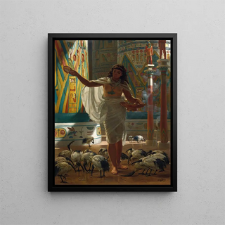 Edward John Poynter - Feeding The Sacred Ibis In The Halls Of Karnac.webp