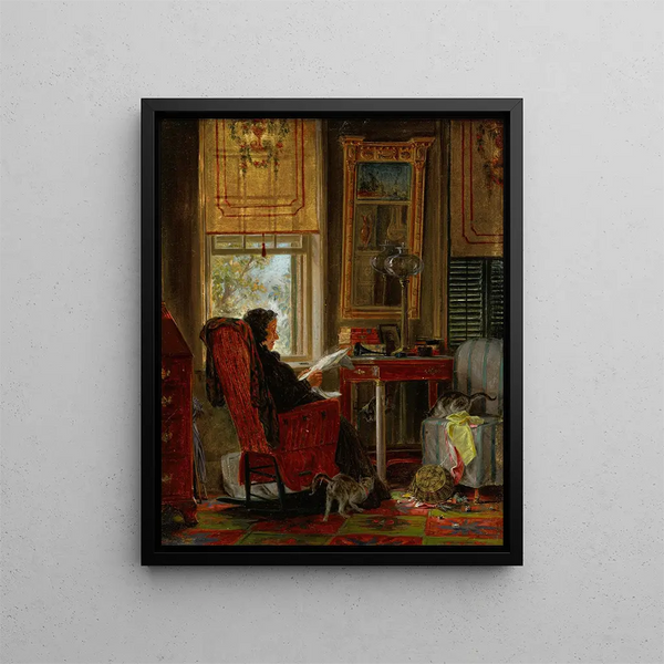 Fully Absorbed Painting - Edward Lamson Henry — framed artwork on a wall