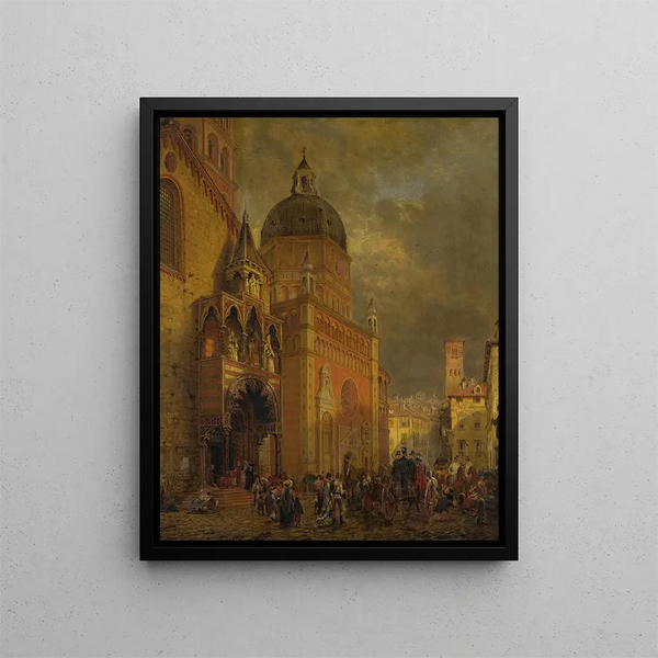 Place du village - Edward Lamson Henry — framed artwork on a wall