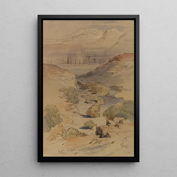 Pétra - Edward Lear — ingelijst kunstwerk aan de muur