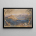 Vue du Castello Caetani et de la ville colline de Sermoneta Lazio Italie - Edward Lear — ingelijst kunstwerk aan de muur