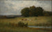 van een schilderij met een verlichte scène van vee bij een beek - Edward Mitchell Bannister — weergave van het kunstwerk
