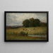 van een schilderij met een verlichte scène van vee bij een beek - Edward Mitchell Bannister — ingelijst kunstwerk aan de muur