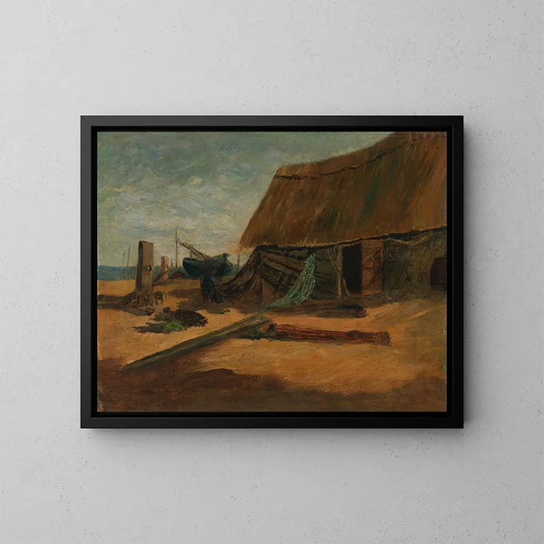 van Cabanes de pêche - Edward Mitchell Bannister — ingelijst kunstwerk aan de muur