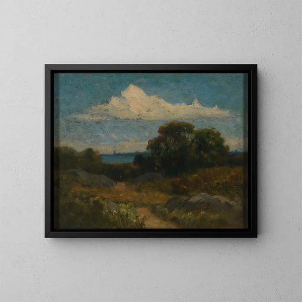Landschap - Edward Mitchell Bannister — ingelijst kunstwerk aan de muur