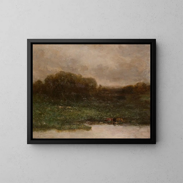 Zomeravondschemering - Edward Mitchell Bannister — ingelijst kunstwerk aan de muur