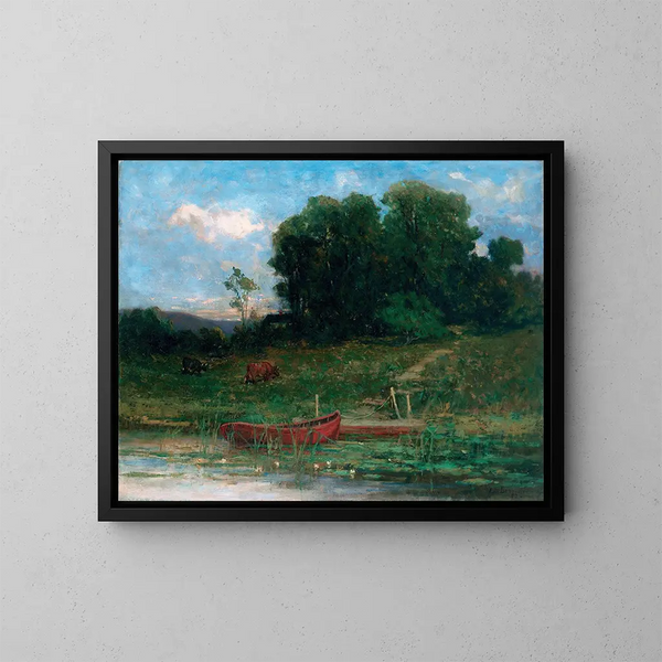 L'atterrissage à la ferme - Edward Mitchell Bannister — ingelijst kunstwerk aan de muur