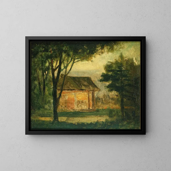 La vieille maison familiale - Edward Mitchell Bannister — ingelijst kunstwerk aan de muur
