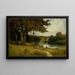 Landschap zonder titel, bomen bij de rivier - Edward Mitchell Bannister — ingelijst kunstwerk aan de muur