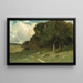 Onbekend titel: man op een pad met bomen op de achtergrond - Edward Mitchell Bannister — ingelijst kunstwerk aan de muur