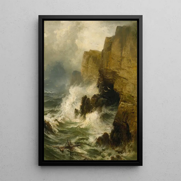 Reproduction of the painting Cliffs in a Storm - Edward Moran