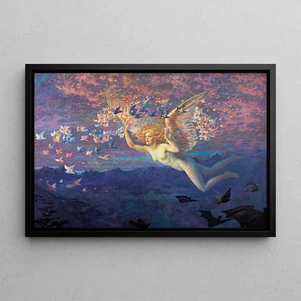 Les ailes du matin - Edward Robert Hughes — framed artwork on a wall