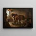 Een hoefsmid die een ploegpaard beslaat - Edward Robert Smythe — ingelijst kunstwerk aan de muur