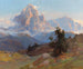 Een uitzicht op de Sassolungo - Edward Theodore Compton — weergave van het kunstwerk
