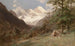 Landschapschilderij in de Kaukasus - Edward Theodore Compton — weergave van het kunstwerk